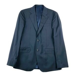 Hardy Amies Black Navy Microstriped Pure Wool Mens Blazer Sie 38R NWOT